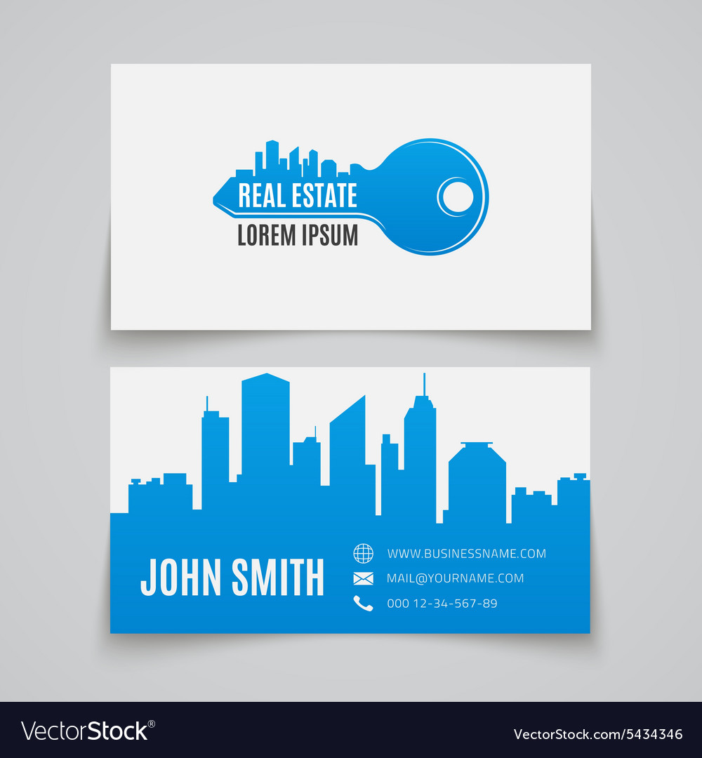 Business card template real estate Royalty Free Vector Image Inside Real Estate Business Cards Templates Free