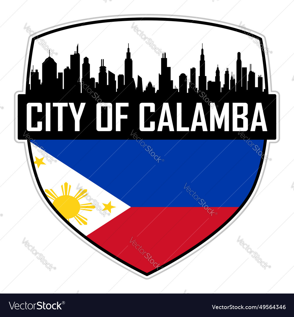 Calamba skyline silhouette philippines flag travel