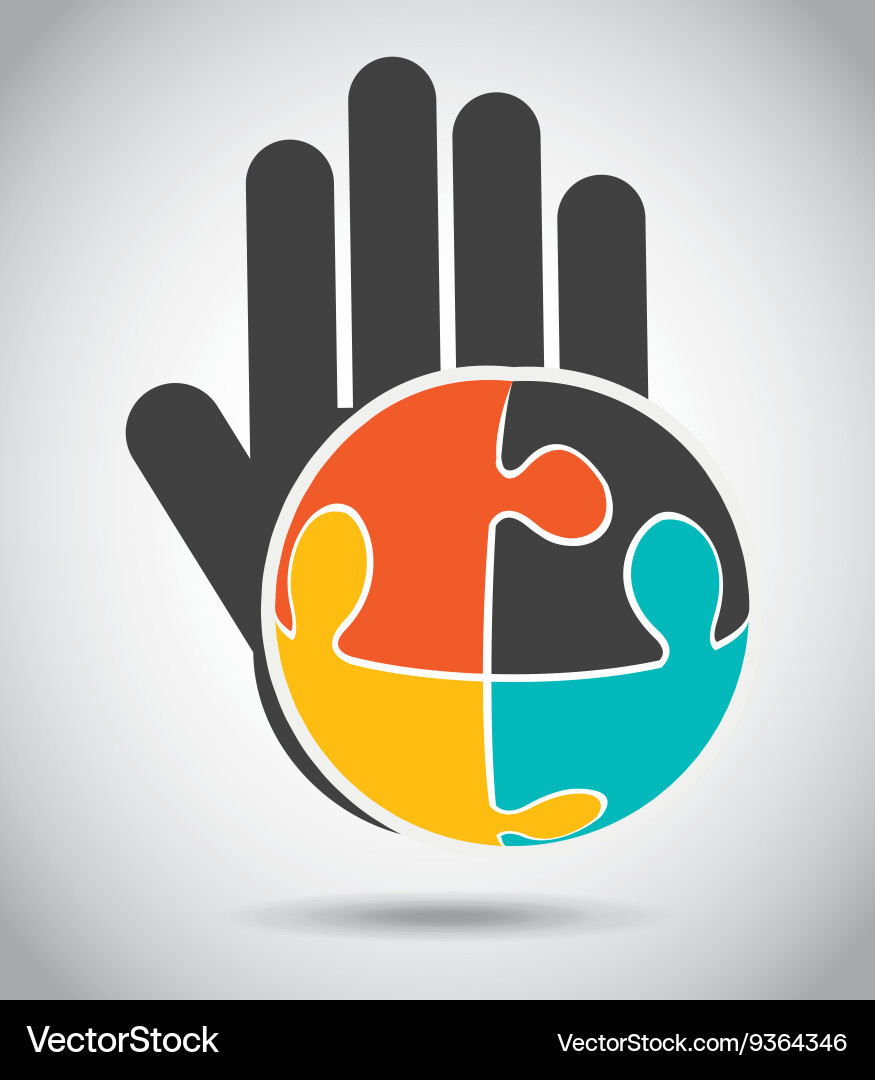 Collaborative hands design Royalty Free Vector Image