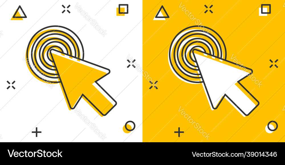 Computer mouse cursor icon in comic style arrow Vector Image