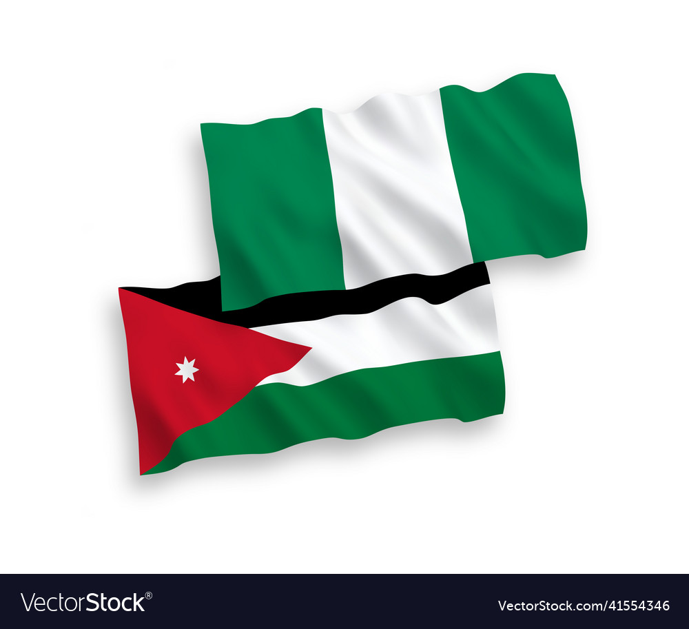 Flags Of Hashemite Kingdom Of Jordan And Nigeria Vector Image