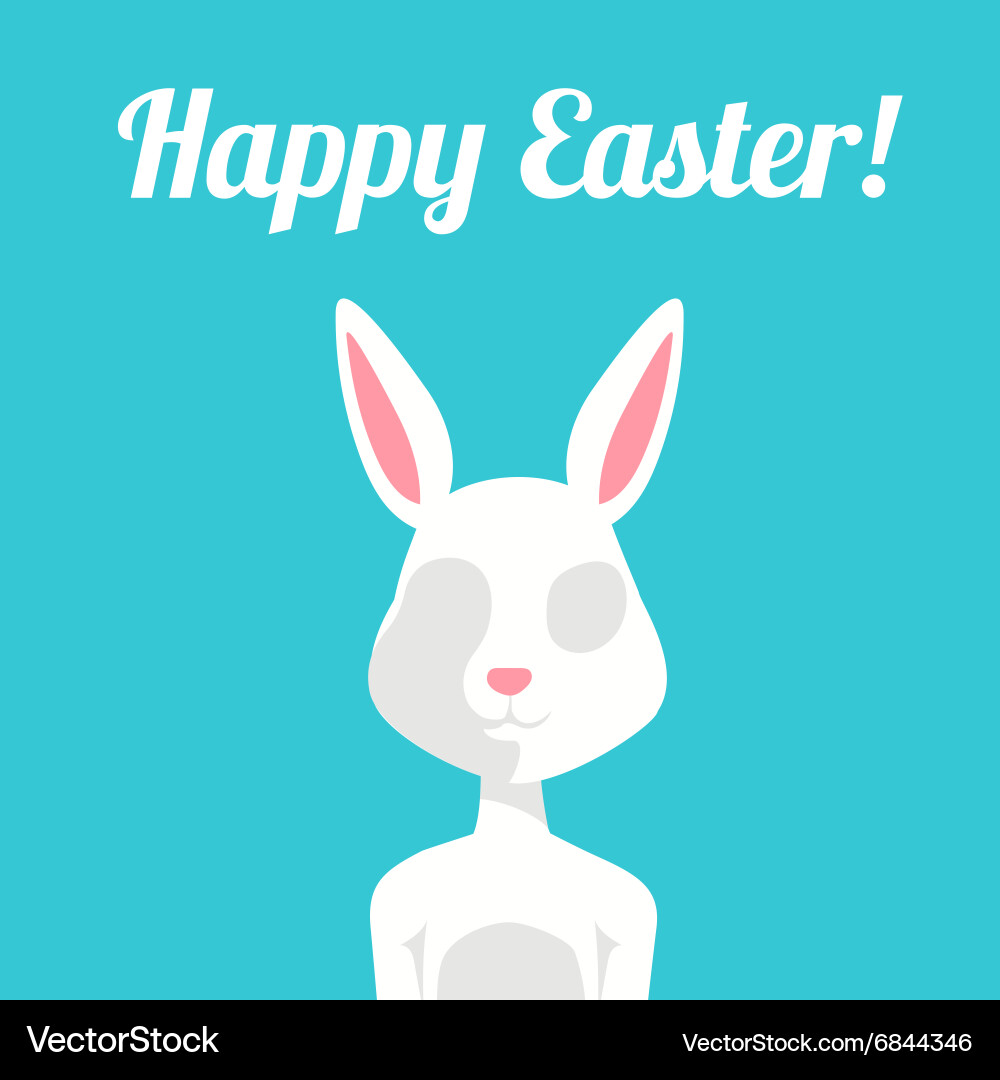 Greeting card easter rabbit Royalty Free Vector Image