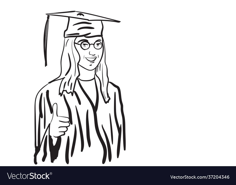 Group students in graduation gown Royalty Free Vector Image