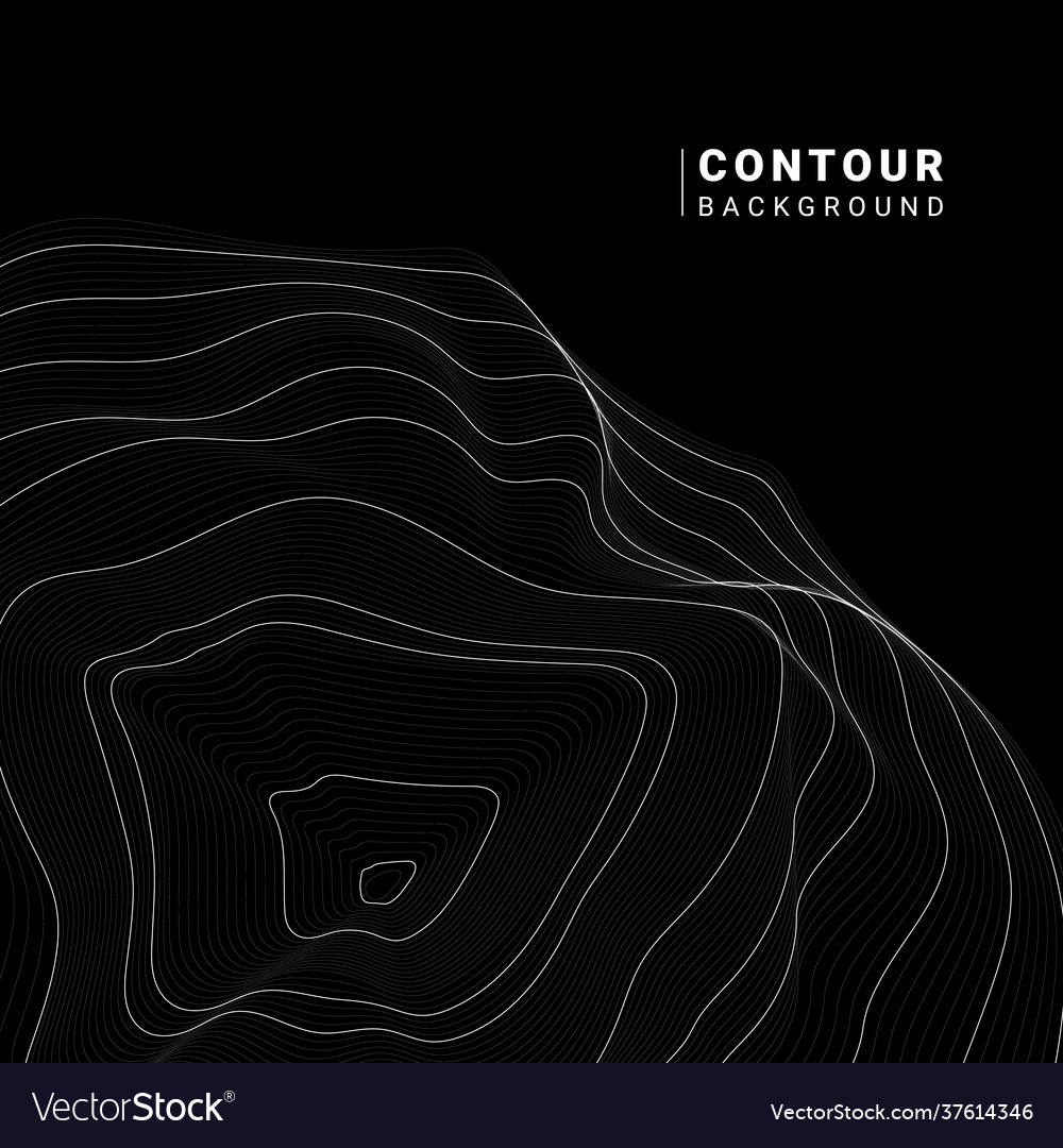 Monochrome abstract contour line Royalty Free Vector Image