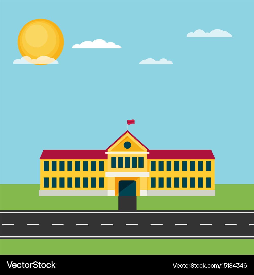 School flat Royalty Free Vector Image - VectorStock