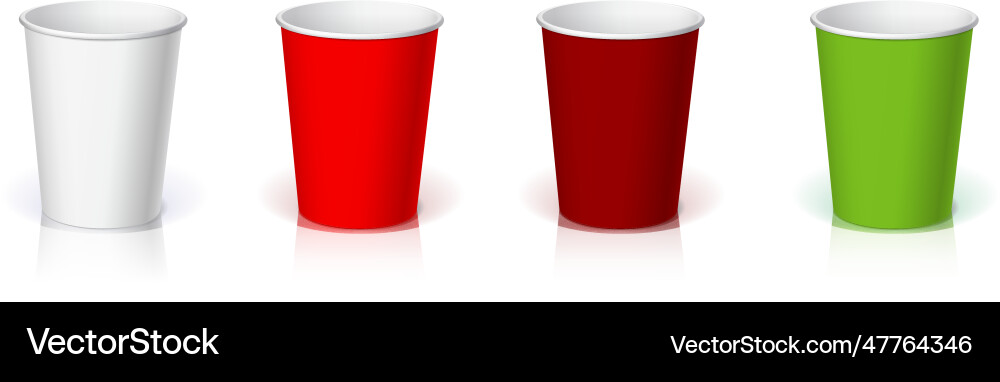 Set of realistic paper coffee cups cups different Vector Image