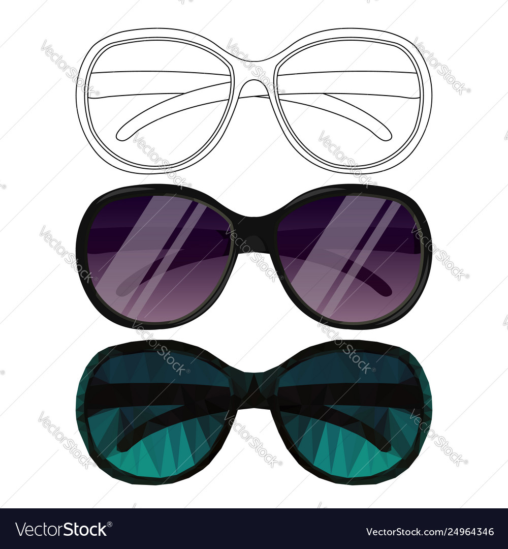 Set sunglasses in different style