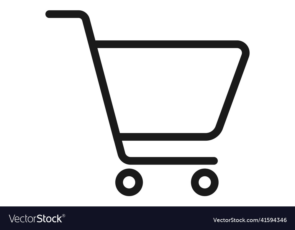 Shopping cart icon trolley symbol outline Vector Image