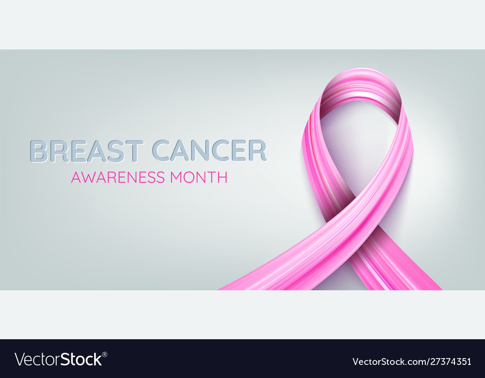 Breast cancer awareness month pink ribbon Vector Image