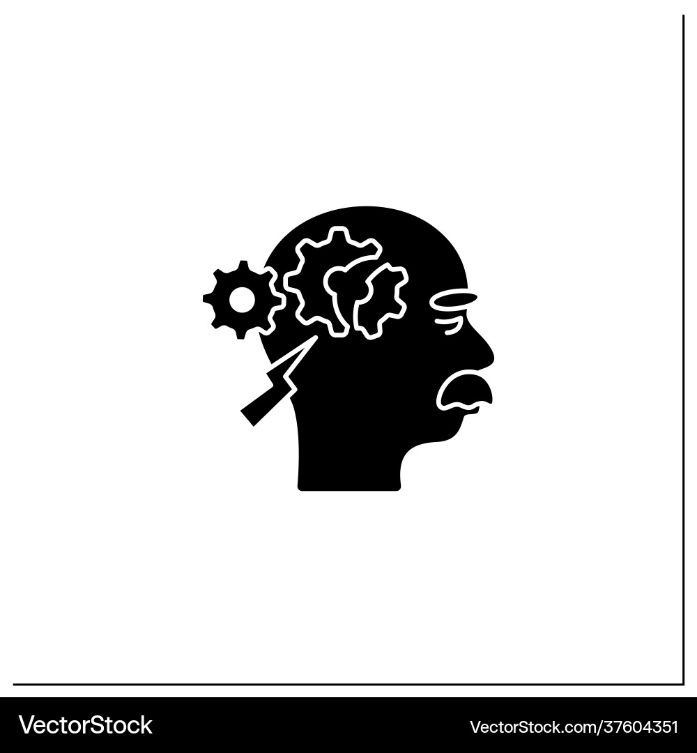 Cognitive deficits glyph icon Royalty Free Vector Image