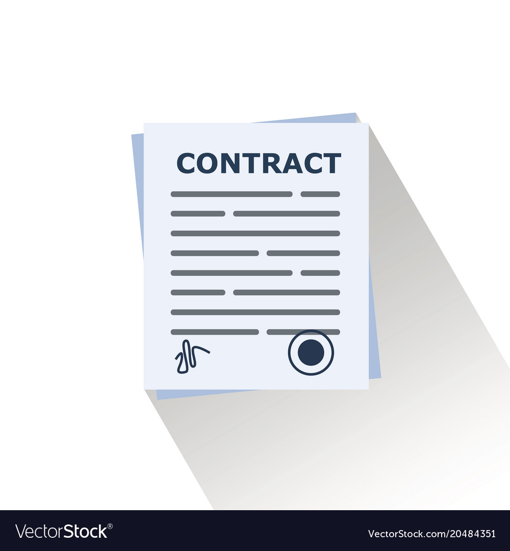 Contract business booperation agreement flat Vector Image