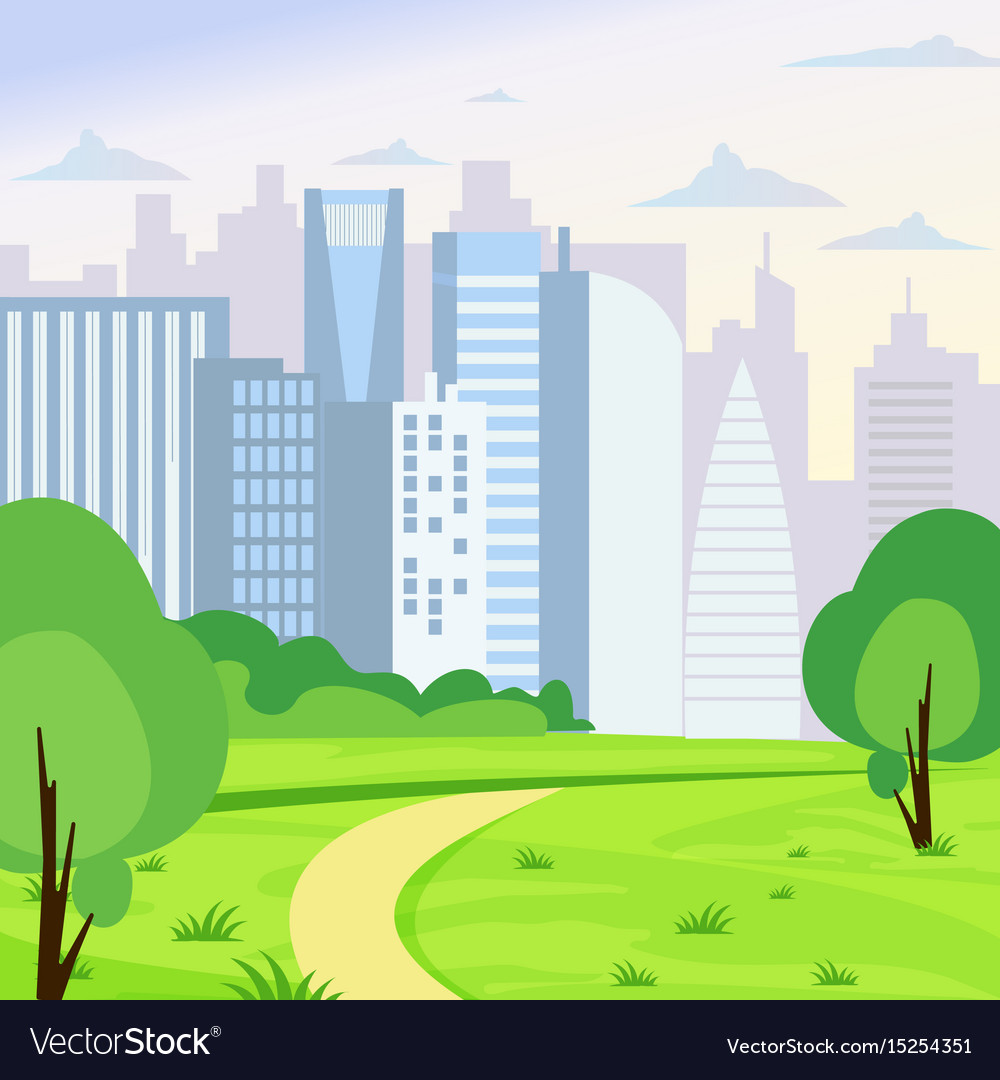 Green park landscape on big Royalty Free Vector Image