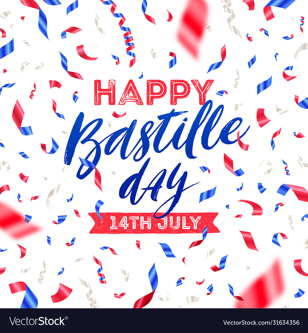 Bastille day with confetti vector image Bastille day with confetti