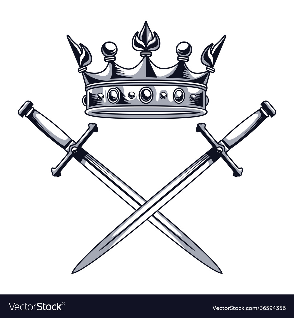 Crossed swords Royalty Free Vector Image - VectorStock