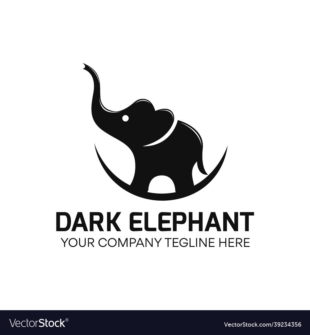 Dark elephant logo design template Royalty Free Vector Image