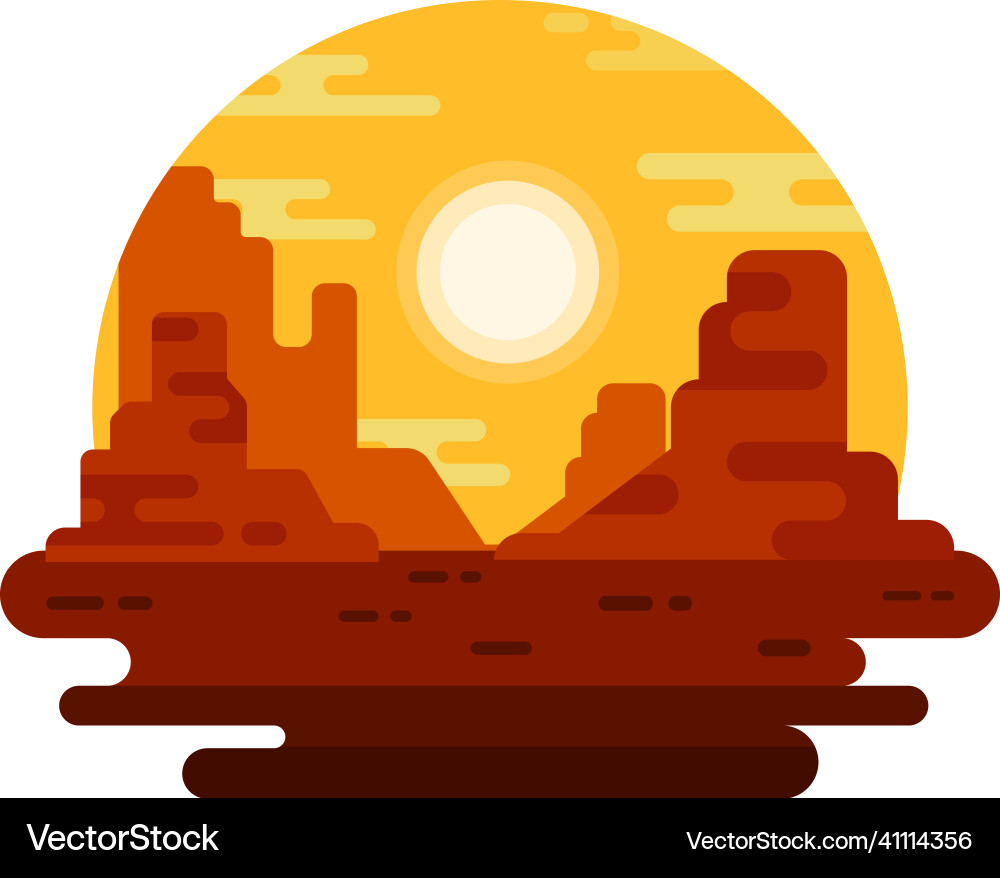 Desert sunset Royalty Free Vector Image - VectorStock