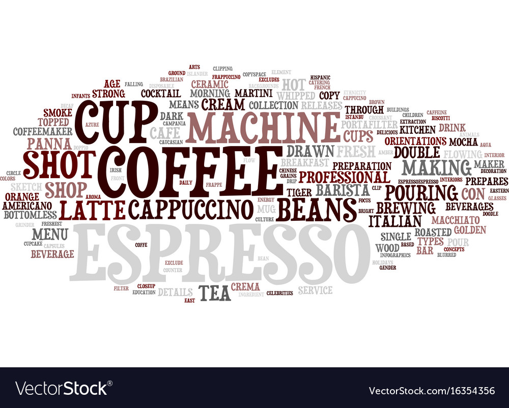 Espresso word cloud concept Royalty Free Vector Image