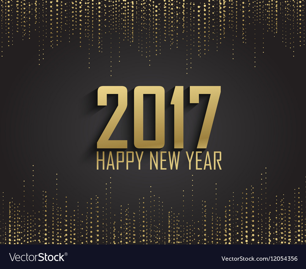 Greeting card invitation with happy new year 2017