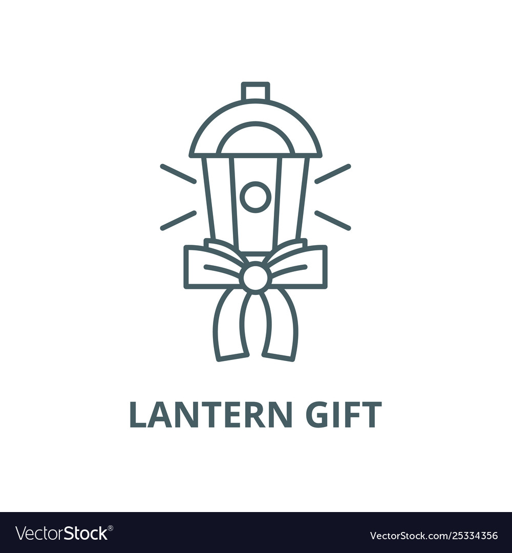 Lantern gift line icon linear concept