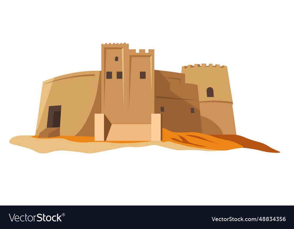 Old fortification building or castle landmark Vector Image