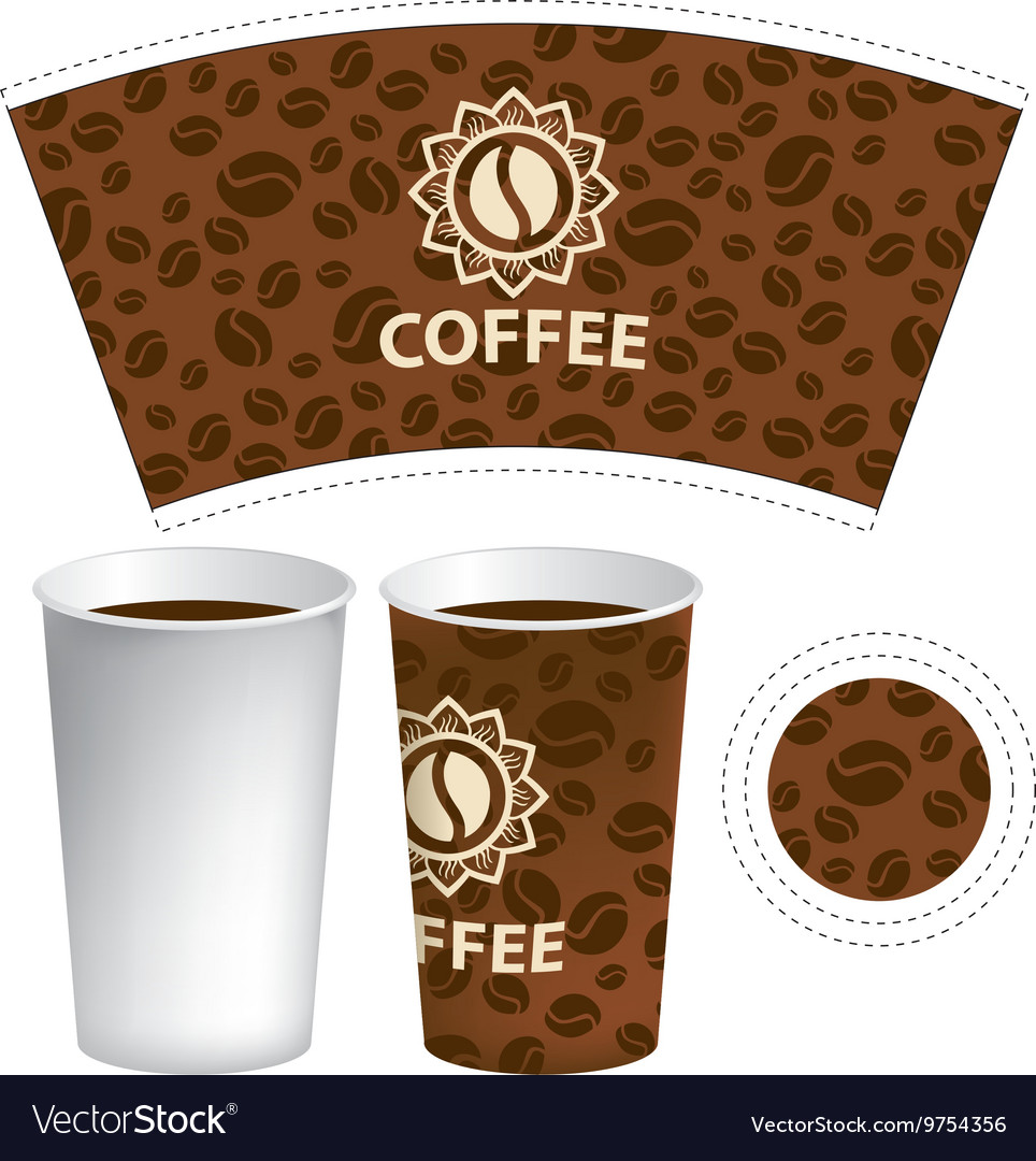 Paper cup for tea or coffee Royalty Free Vector Image