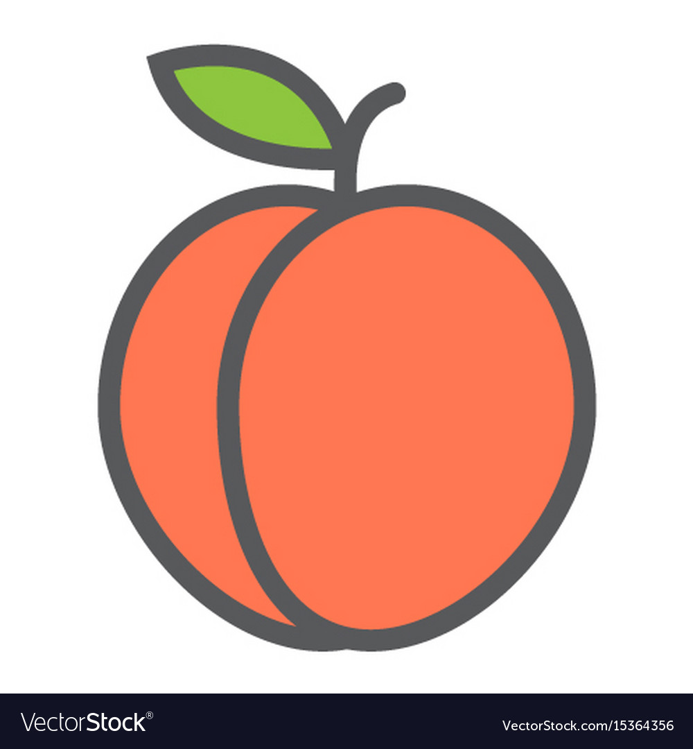 Peach line icon fruit and diet graphic Royalty Free Vector