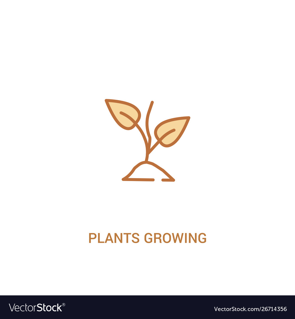 Plants growing concept 2 colored icon simple line