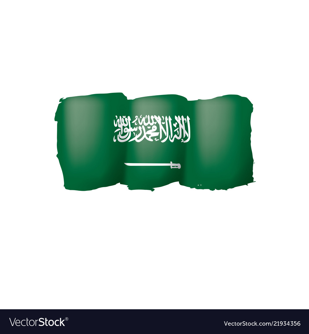 Saudi arabia flag on a white