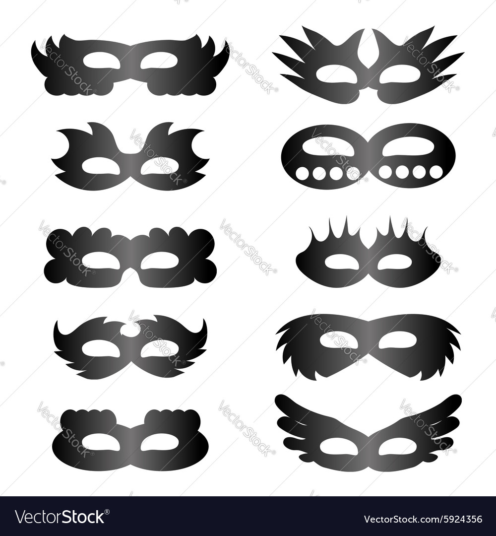 Set of mask icons