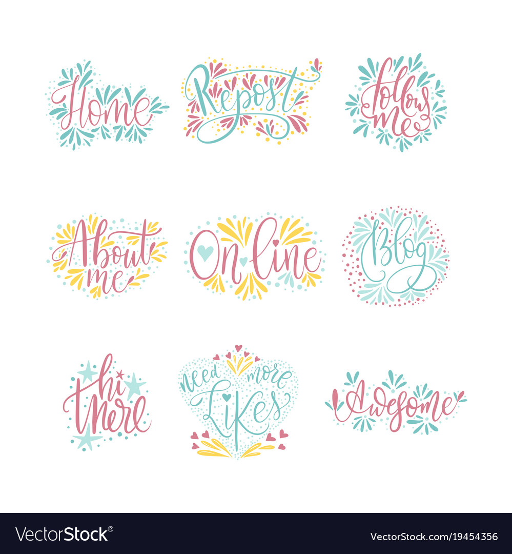 Social media lettering set