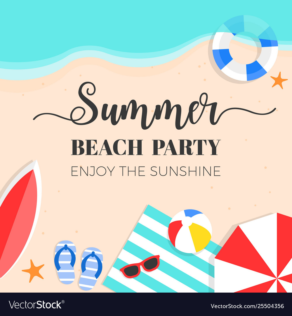 Summer time beach background Royalty Free Vector Image