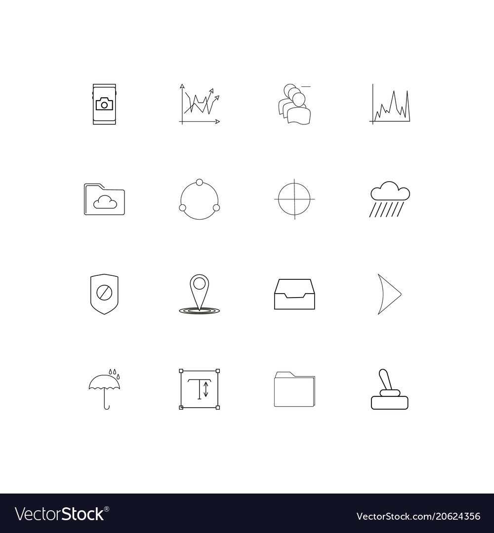 Web and text simple linear icons set outlined