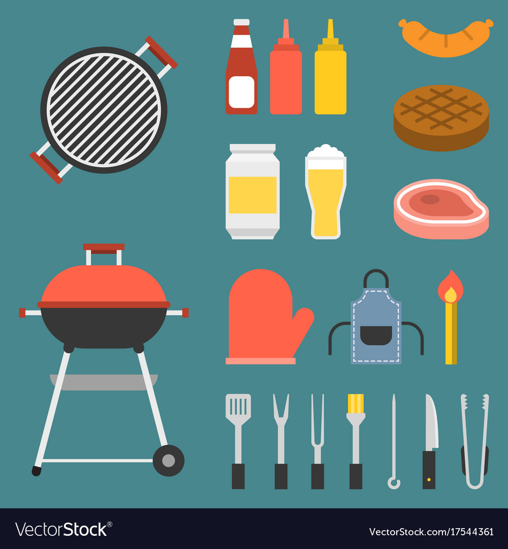 Barbecue Icons Set Royalty Free Vector Image - Vectorstock