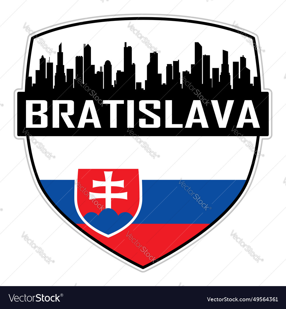 Bratislava skyline silhouette slovakia flag reisen