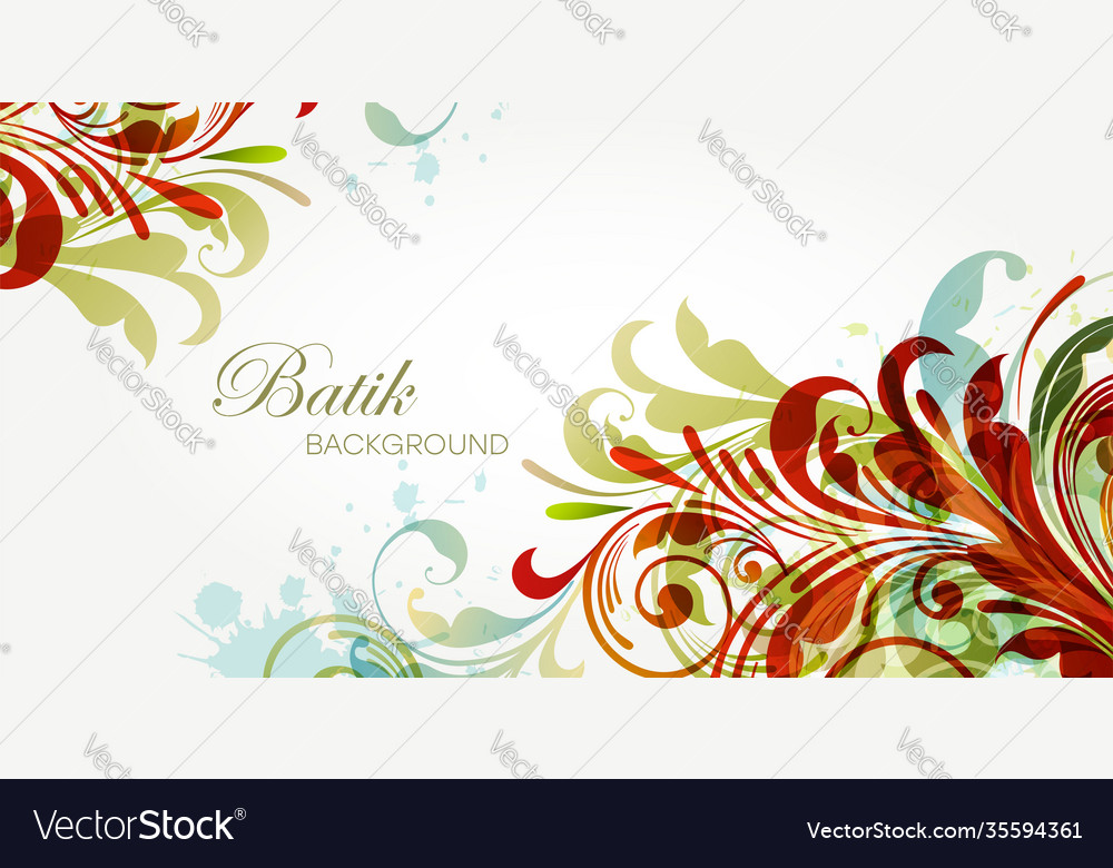 Colorful floral batik background