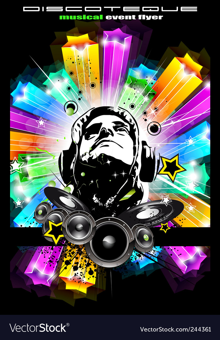 disco flyer for music event royalty free vector image disco flyer