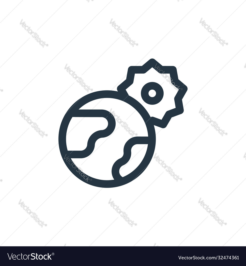 Earth icon isolated on white background outline Vector Image