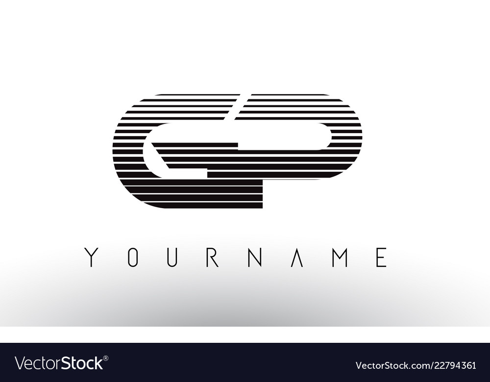 Gp g p black and white horizontal stripes letter