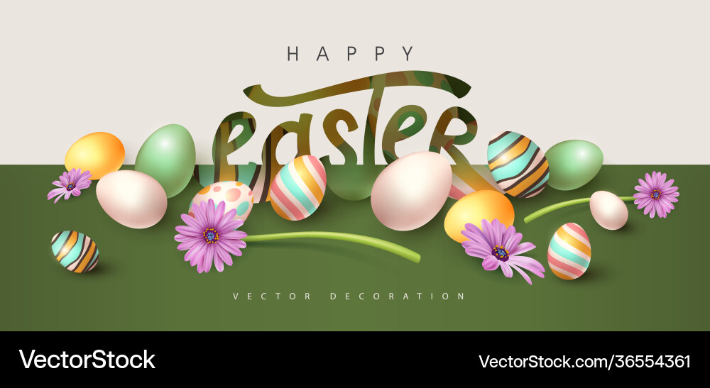 Happy easter banner background Royalty Free Vector Image
