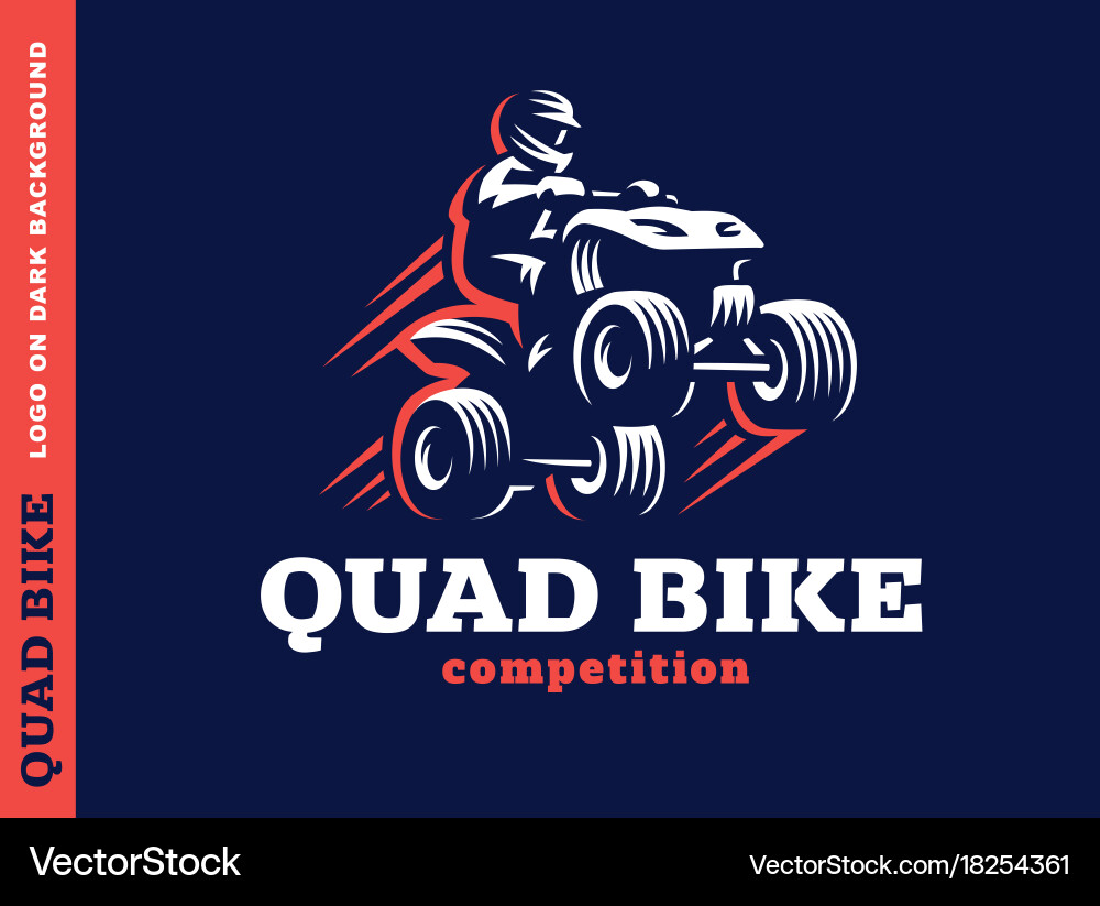 Quad bike competition logo design Royalty Free Vector Image