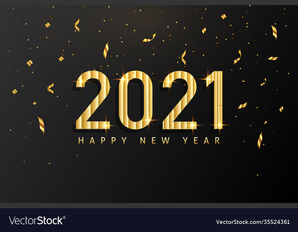 Realistic happy new year 2021 background design Vector Image