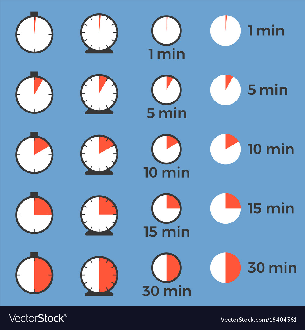 set of simple timer in various design royalty free vector set timer 10 mins