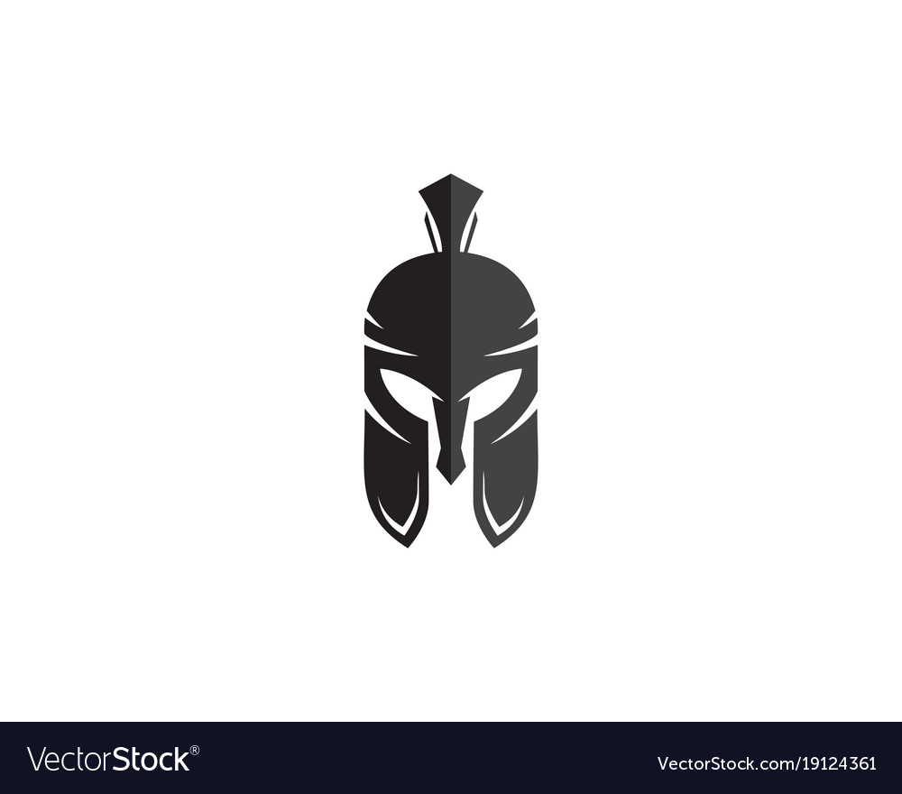 Spartan helmet logo template Royalty Free Vector Image