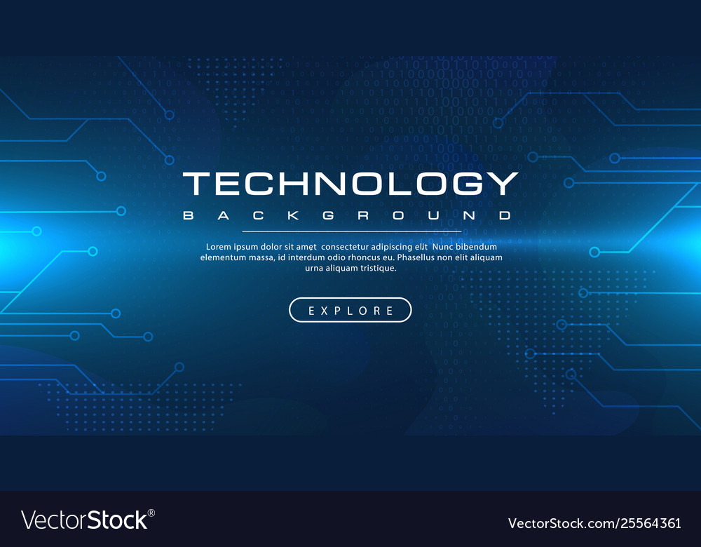 Technology banner blue background concept Vector Image