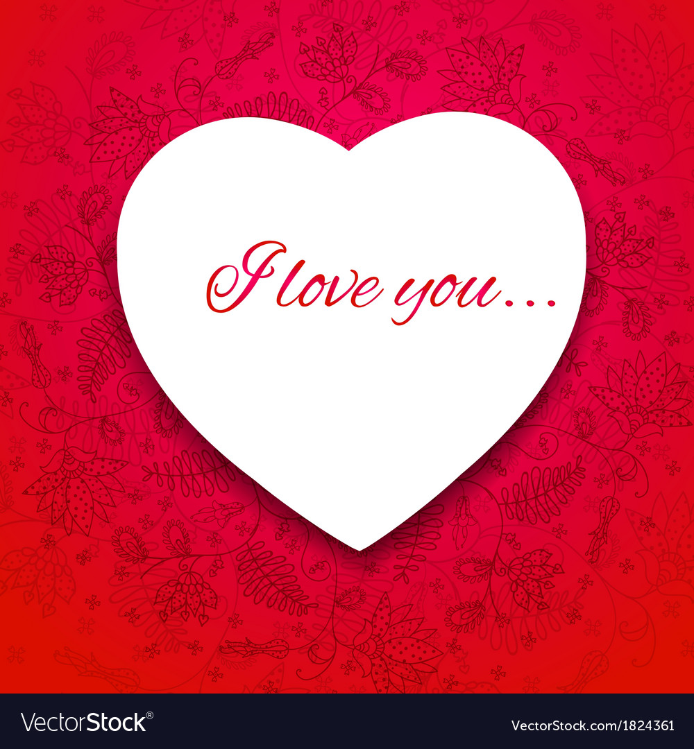 Valentines day card design with flower pattern Vector Image