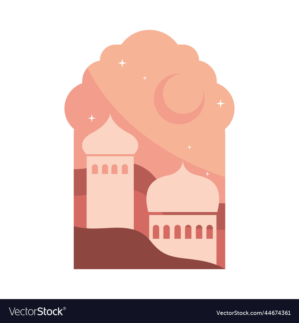 Window and arab temple Royalty Free Vector Image