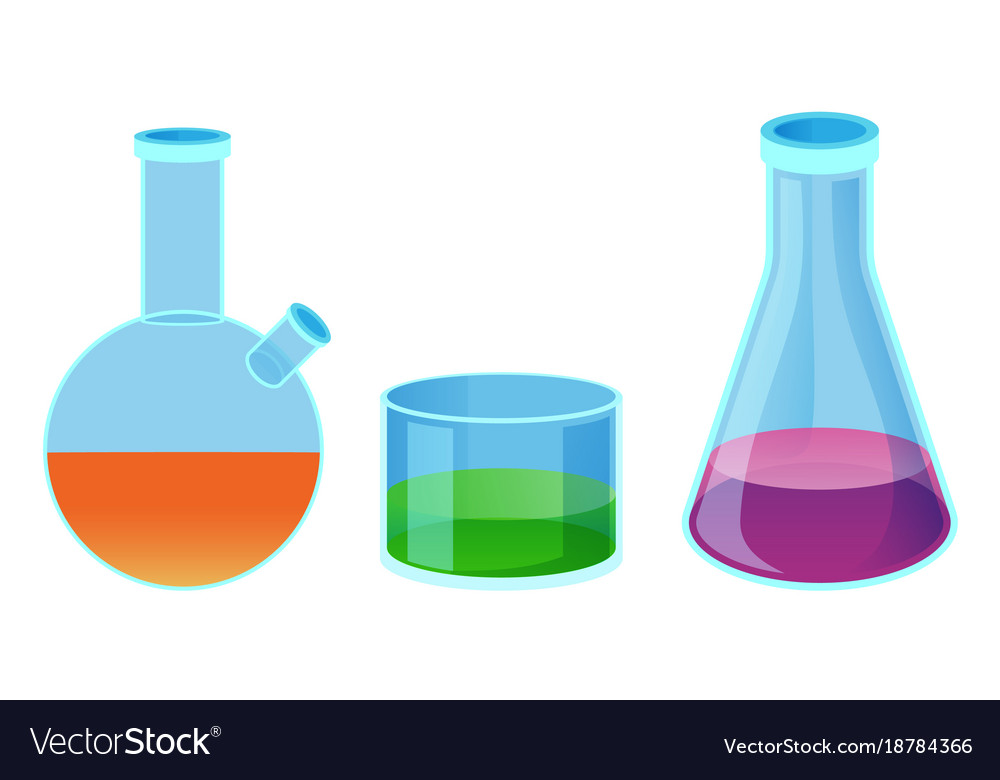 Chemical Flasks Of Different Shape Isolated Vector Image