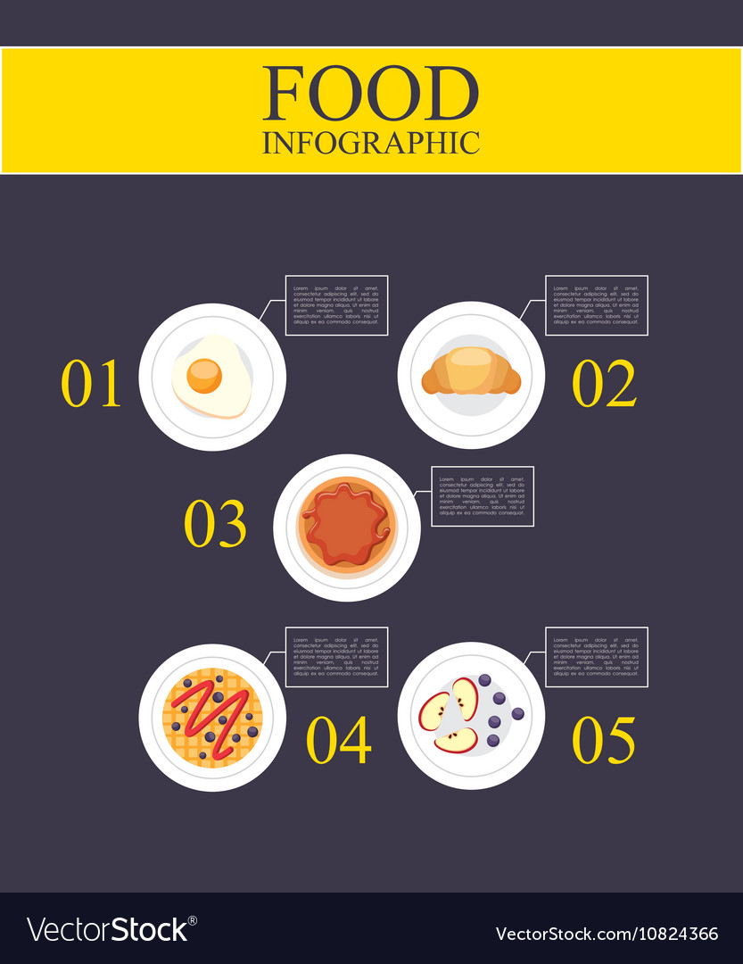 Delicious food infographic set icons