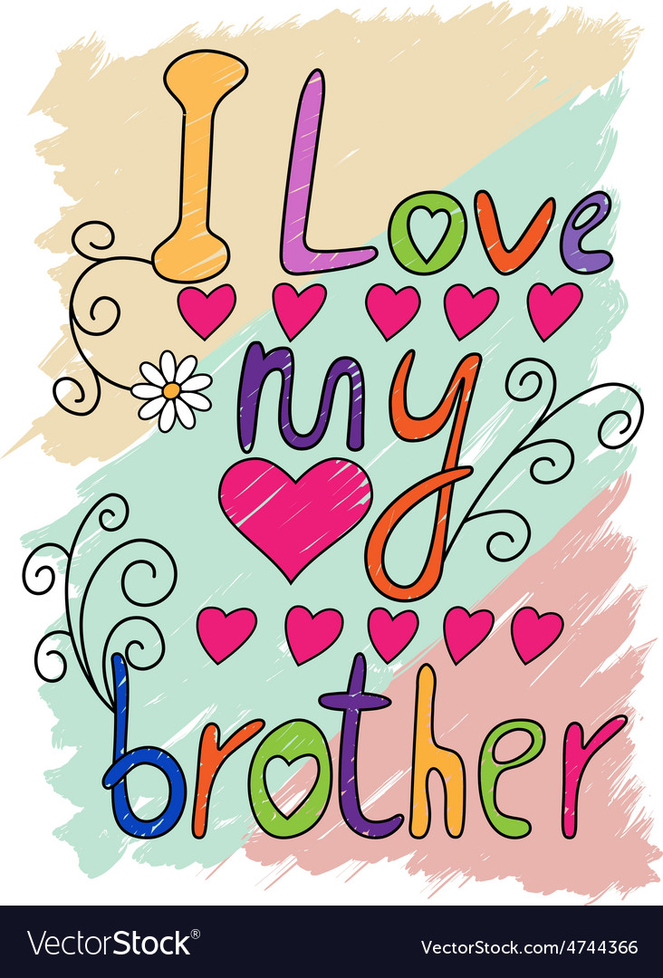 I love my brother t-shirt typography Royalty Free Vector