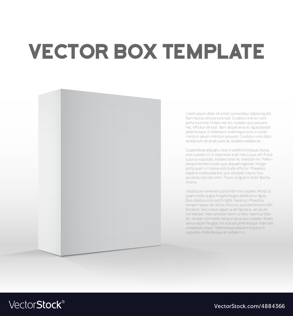 Realistic Blank White Packaging Box Template for Vector Image